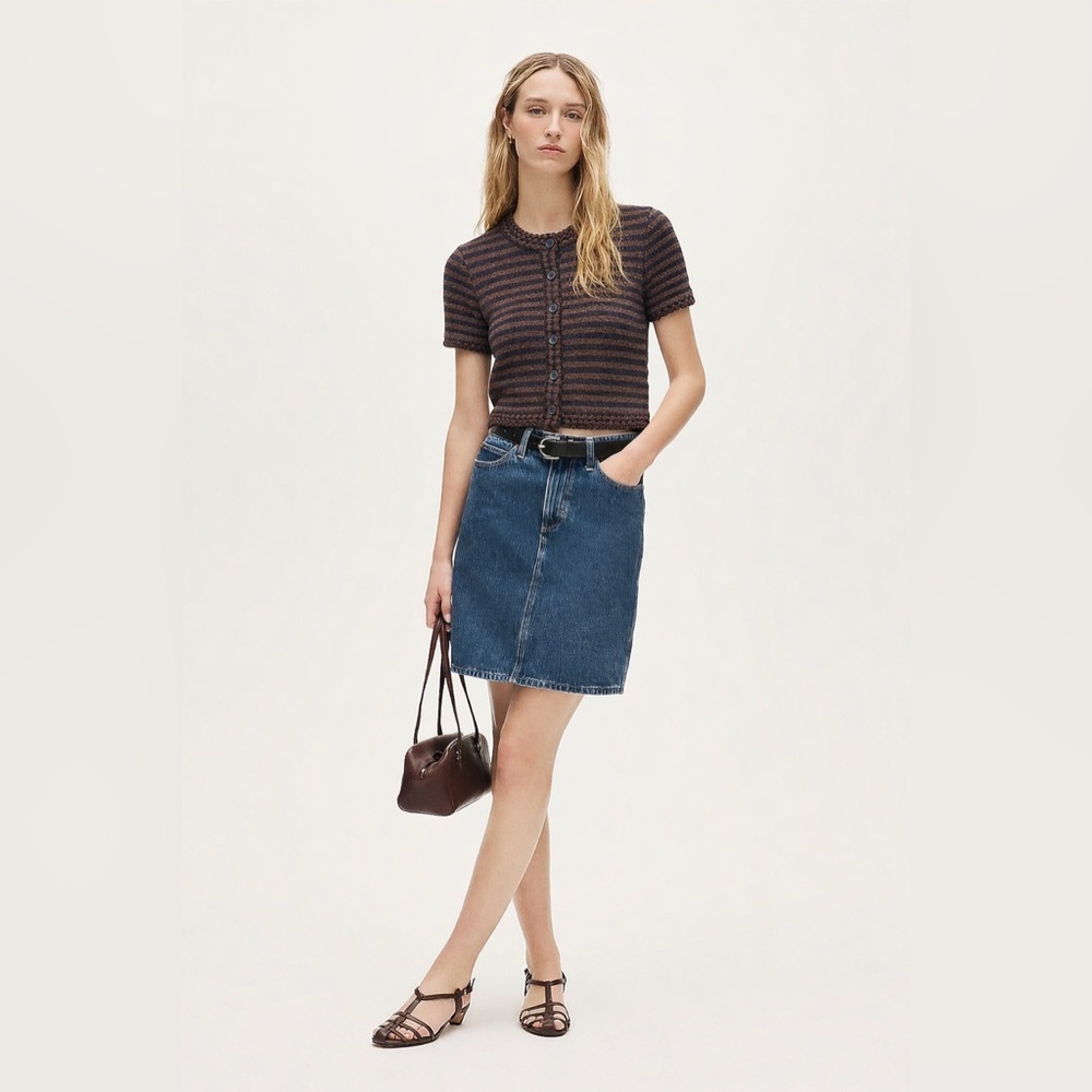 NWT J.Crew Crochet Short-Sleeve Cardigan in Stripe